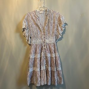 ByTIMO Pink Flutter Sleeve Ruffle Dress